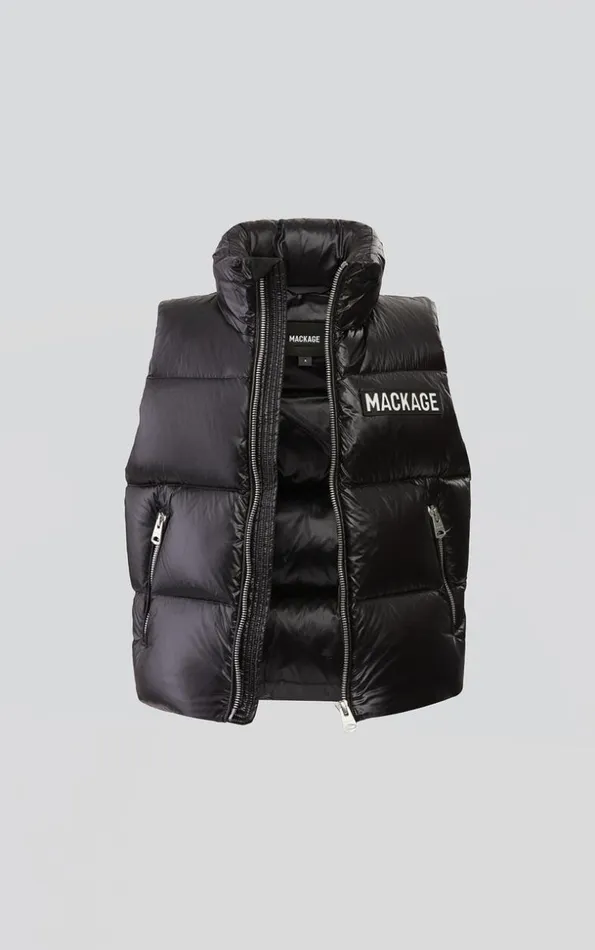 Mackage Coats and Jackets Kids Charlee Lustrous Light Down Puffer Vest For Toddlers 26 Years Black