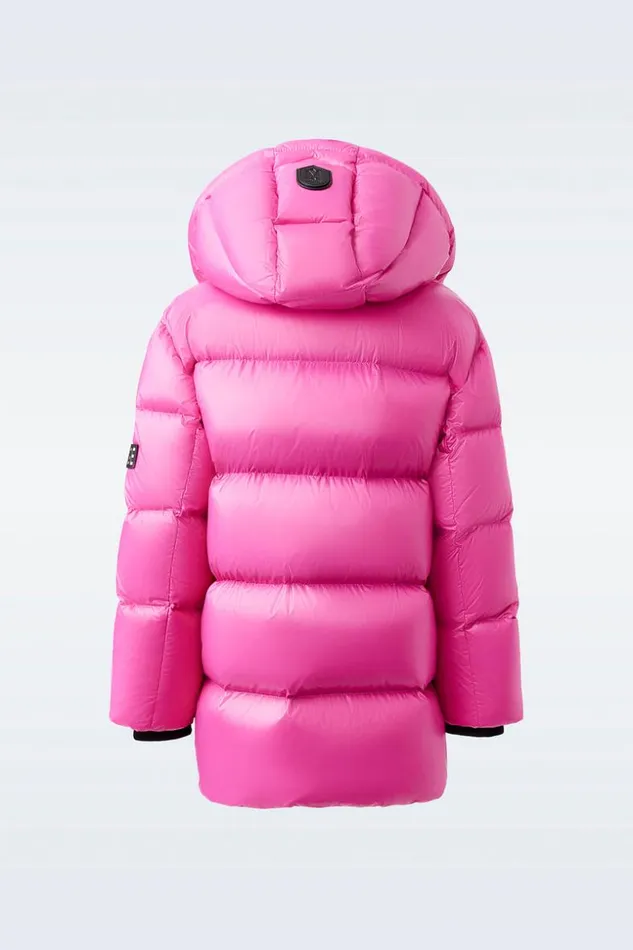 Mackage Coats and Jackets Kids Kennie Lustrous Light Down Parka With Hood For Kids 814 Years Lotus