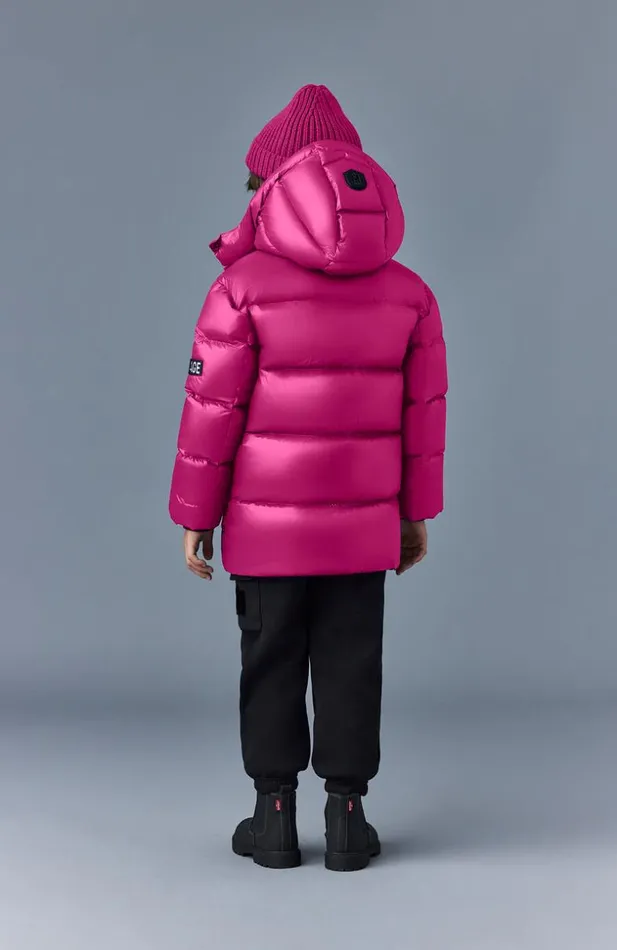 Mackage Coats and Jackets Kids Kennie Lustrous Light Down Parka With Hood For Kids 814 Years Lotus