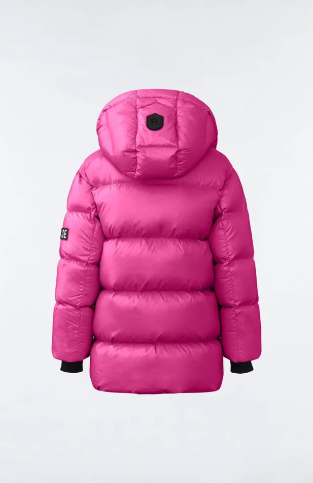 Mackage Coats and Jackets Kids Kennie Lustrous Light Down Parka With Hood For Kids 814 Years Lotus