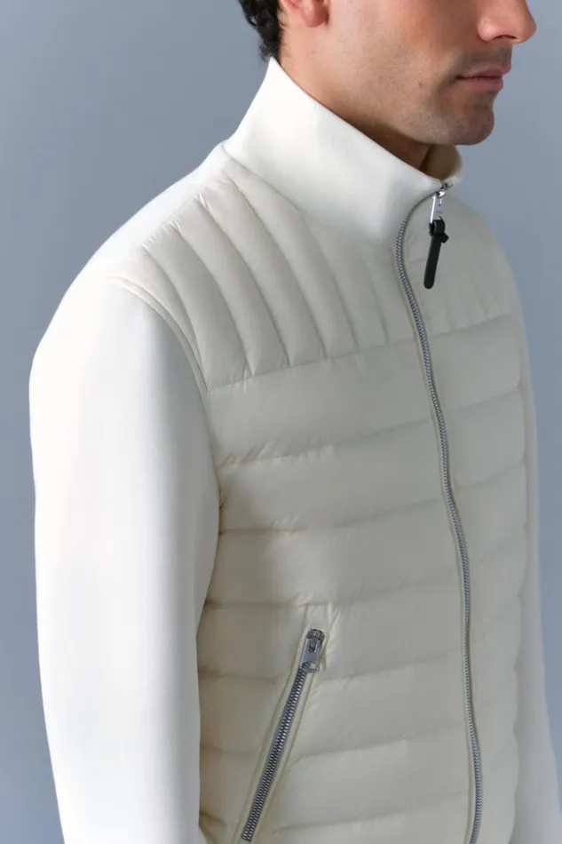 Mackage Hoodies and Tops Men CollinR Nano Down Mixed Media Bomber Jacket Cream