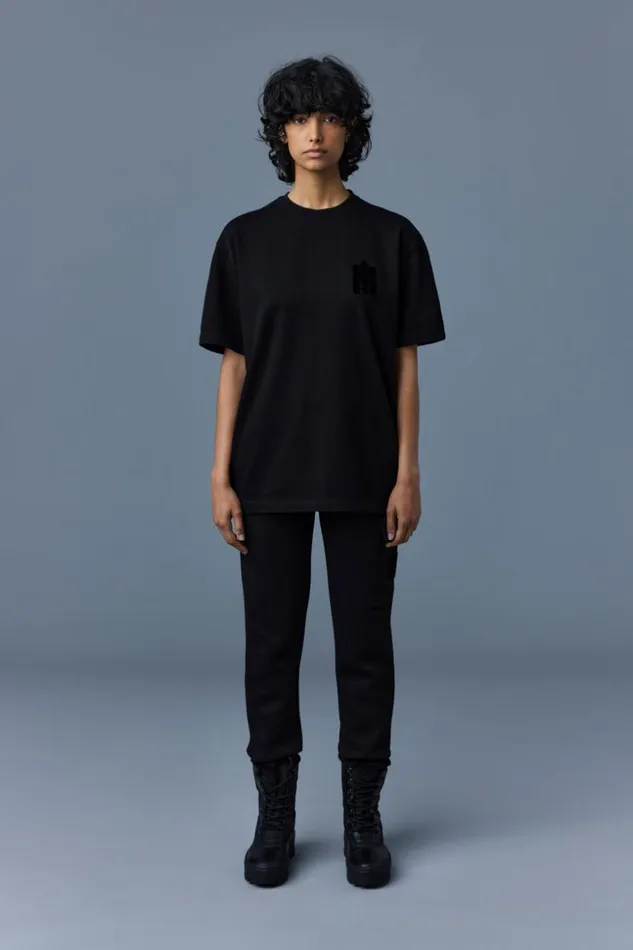 Mackage Hoodies and Tops Women Tee TeeShirt With Velvet Logo Black