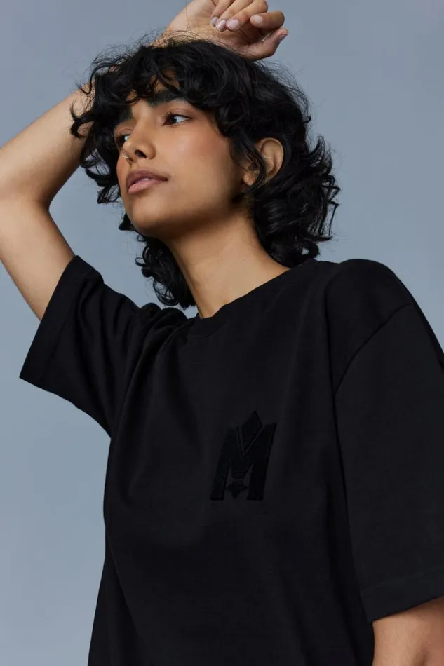 Mackage Hoodies and Tops Women Tee TeeShirt With Velvet Logo Black