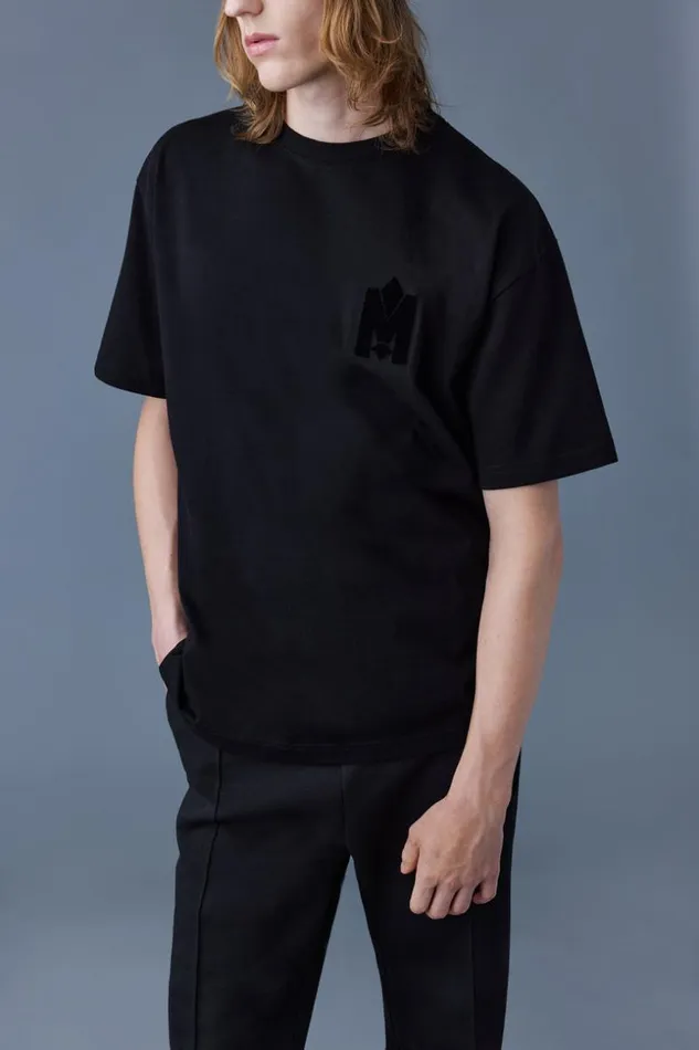 Mackage Hoodies and Tops Women Tee TeeShirt With Velvet Logo Black