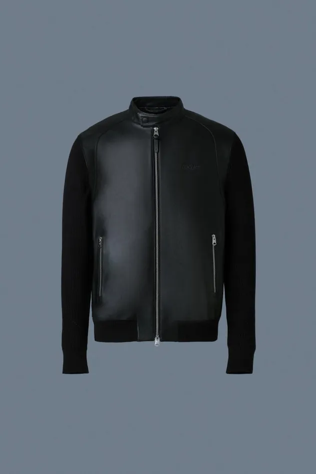Mackage Leather Jackets Men Dominic Knit MixedMedia Jacket Black