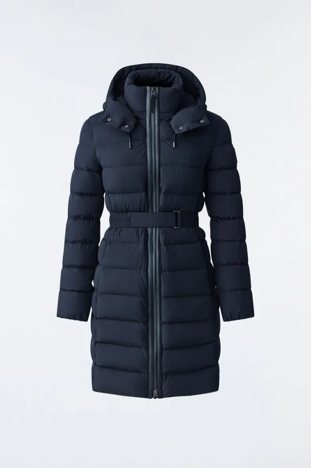 Mackage Light Down Jackets Women Ashley Stretch Light Down With Removable Hood Black
