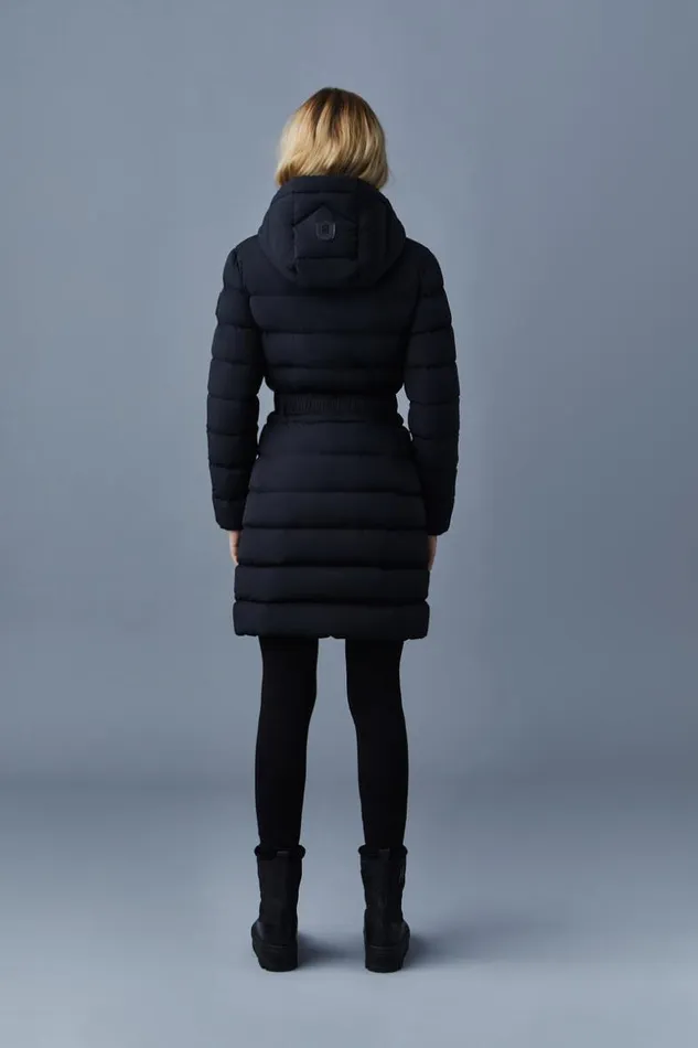 Mackage Light Down Jackets Women Ashley Stretch Light Down With Removable Hood Black
