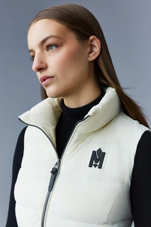 Mackage Light Down Jackets Women Gisela Stretch Light Down Vest With Stand Collar Cream Mackage Light Down Jackets Women Gisela Stretch Light Down Vest With Stand Collar Cream