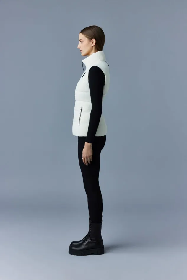 Mackage Light Down Jackets Women Gisela Stretch Light Down Vest With Stand Collar Cream