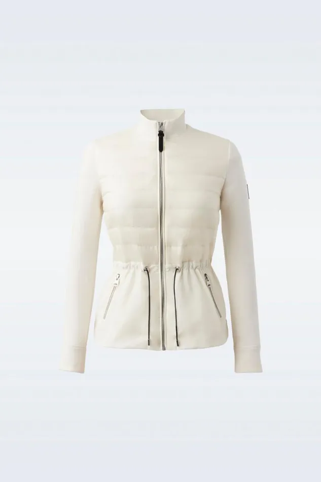 Mackage Light Down Jackets Women Joyce Hybrid Jacket With Peplum Cream