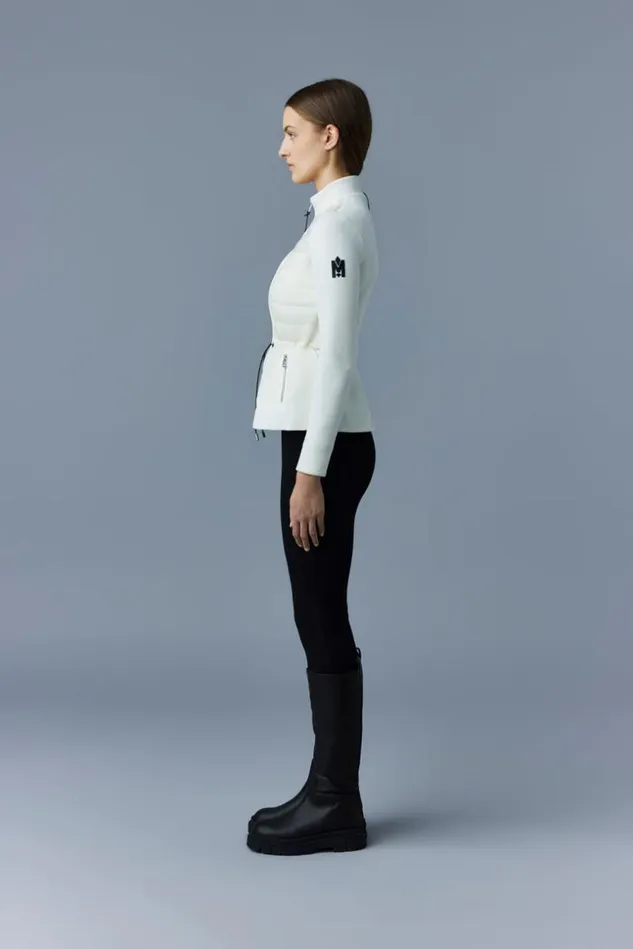 Mackage Light Down Jackets Women Joyce Hybrid Jacket With Peplum Cream