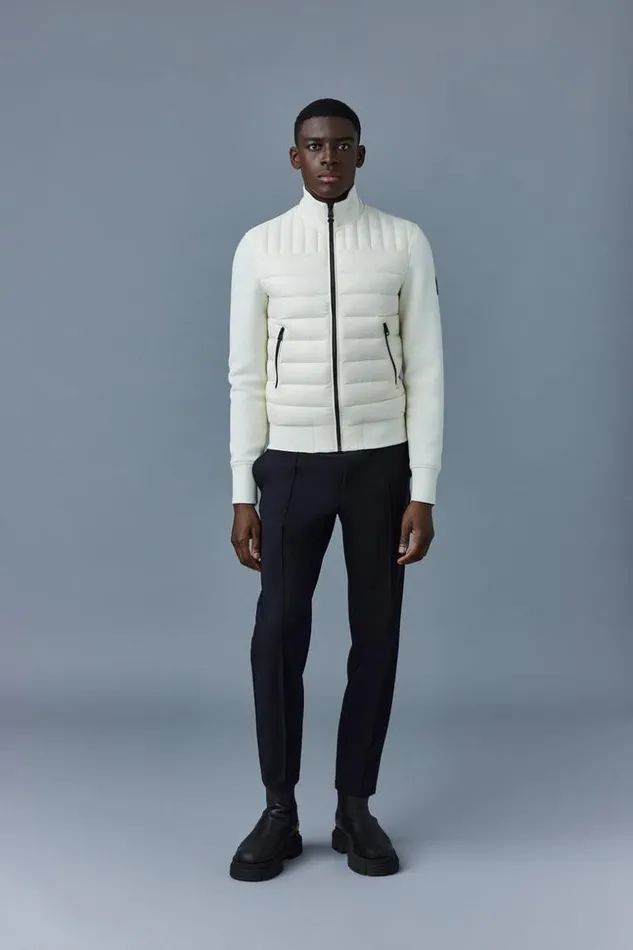 Mackage Light Jackets Men Collin Mixed Media Bomber Jacket Cream