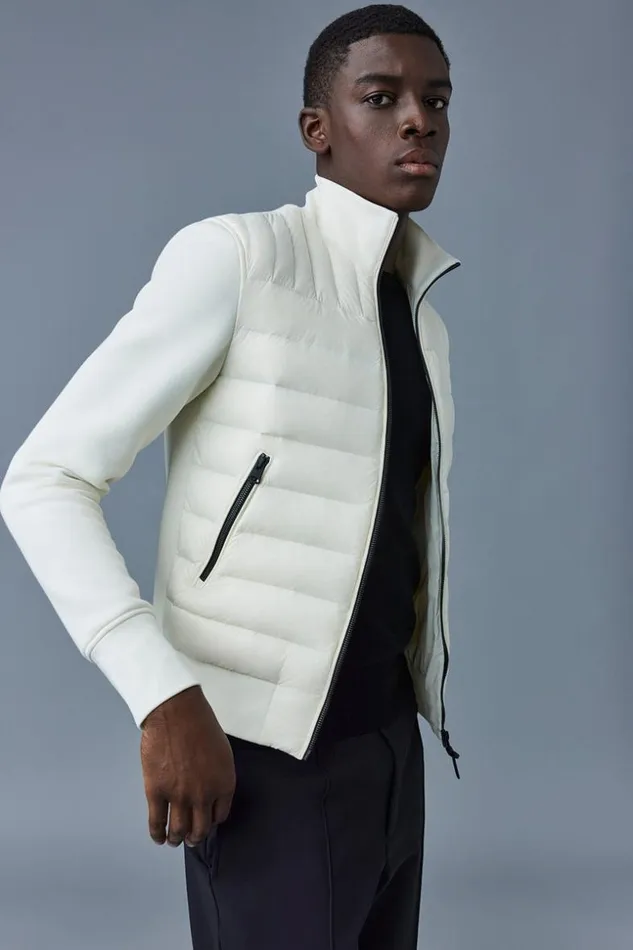 Mackage Light Jackets Men Collin Mixed Media Bomber Jacket Cream