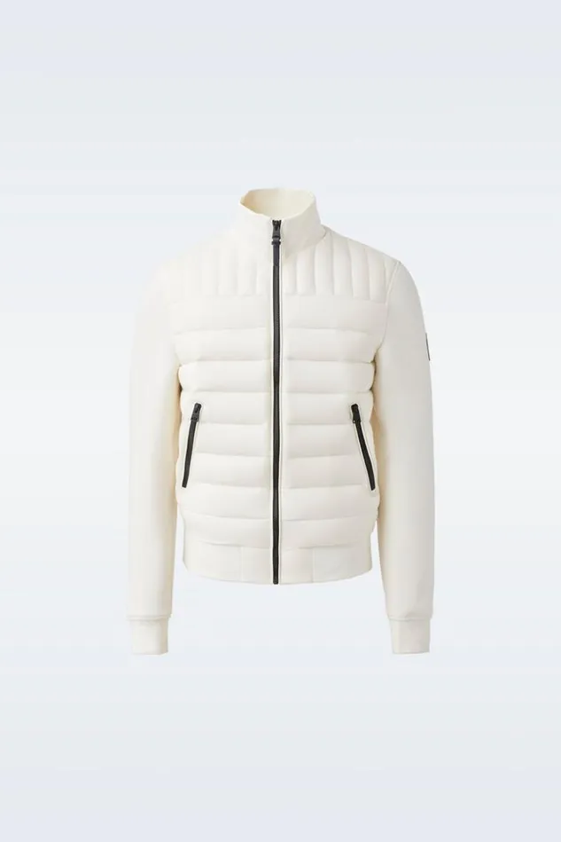 Mackage Light Jackets Men Collin Mixed Media Bomber Jacket Cream