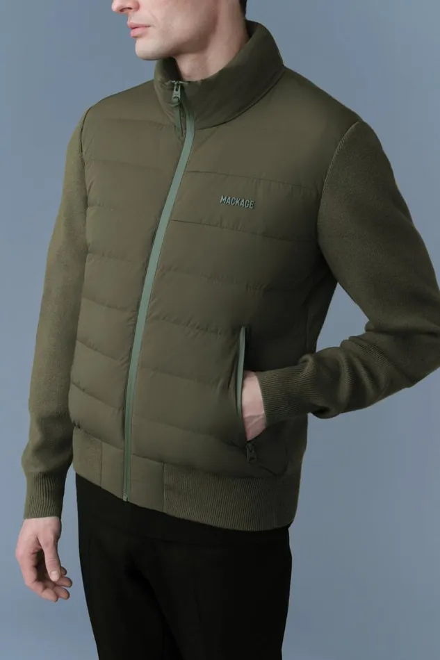 Mackage Light Jackets Men HaneyCity Hybrid Light Down Jacket Light Military