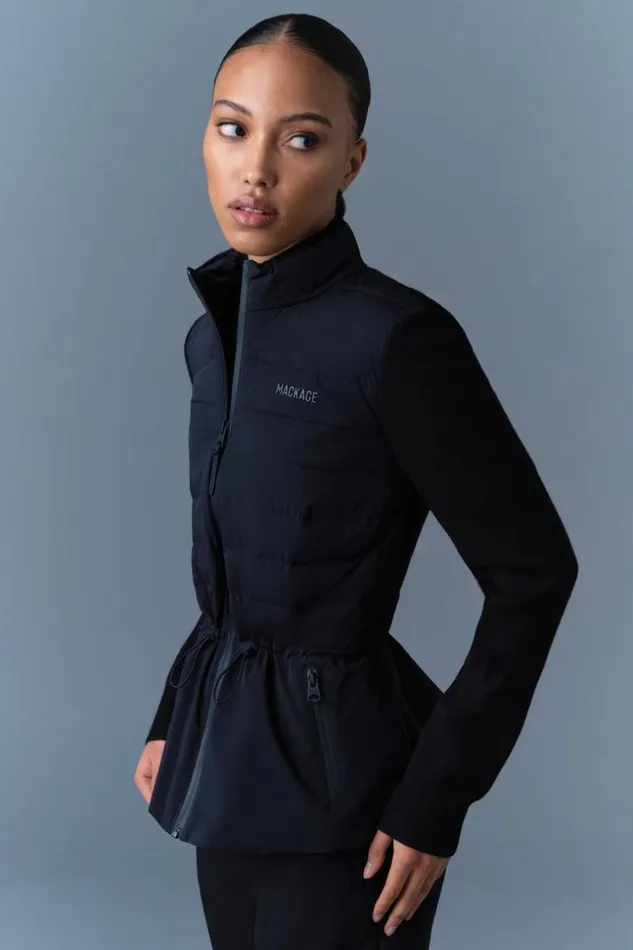 Mackage Light Jackets Women Laika Hybrid Down Jacket With Peplum Black
