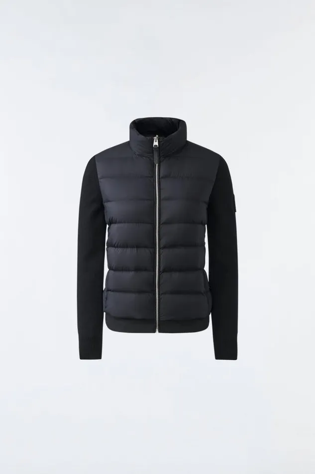 Mackage Light Jackets Women Oceane Recycled Hybrid Jacket With Rib Knit Sleeves Black