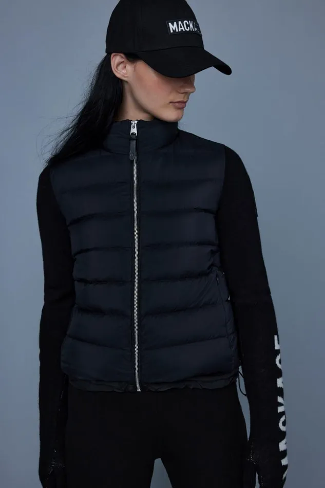 Mackage Light Jackets Women Oceane Recycled Hybrid Jacket With Rib Knit Sleeves Black