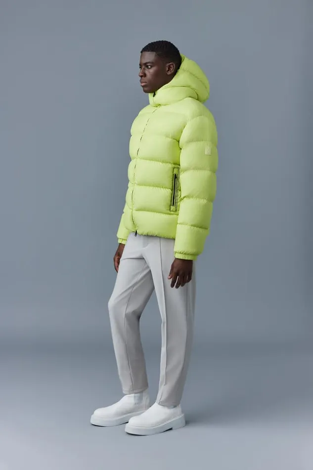 Mackage Puffer Men AdelmoLc Heavy Down Jacket With SoftWash Crinkle Pale Lime