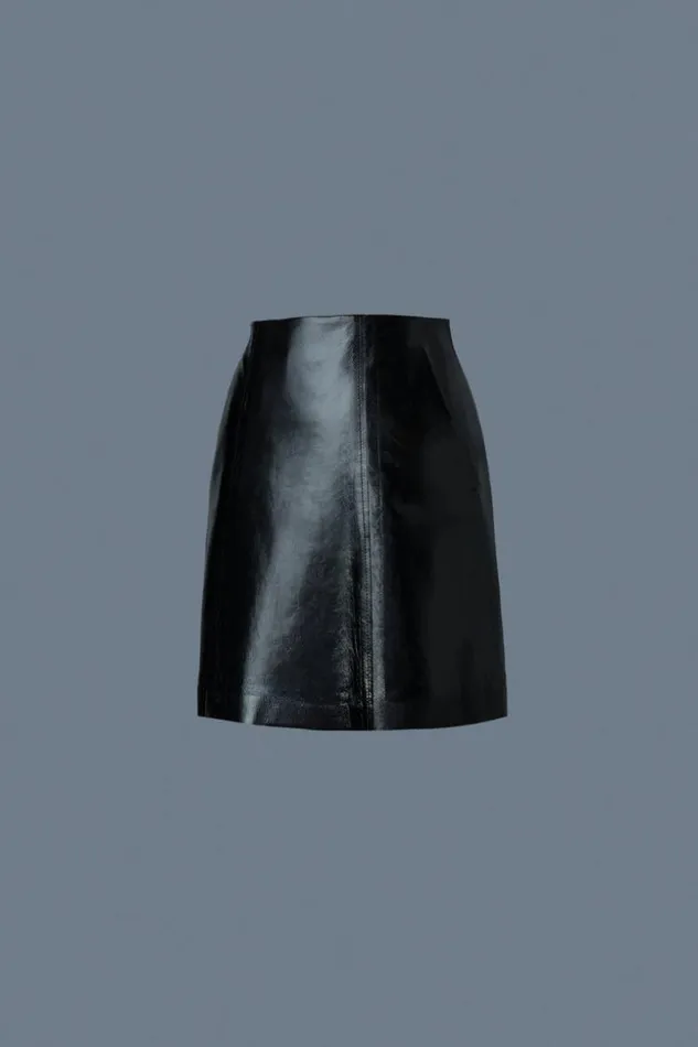 Mackage Skirts Women Nella Panelled Leather ALine Skirt Black
