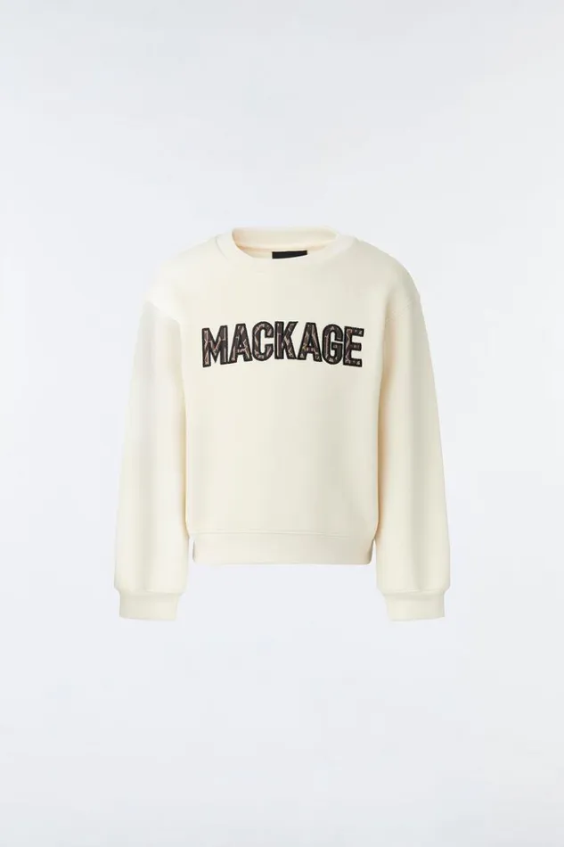 Mackage Sweatshirts and Sweatpants Kids Rio DoubleFace Jersey Sweatshirt With Wordmark For Kids 814 Years Cream Mackage Sweatshirts and Sweatpants Kids Rio DoubleFace Jersey Sweatshirt With Wordmark For Kids 814 Years Cream
