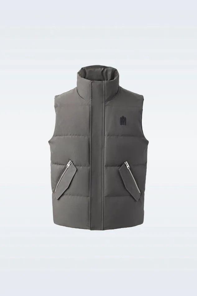 Mackage Vests Men Joseph Nordic Tech Down Vest With Funnel Collar Carbon