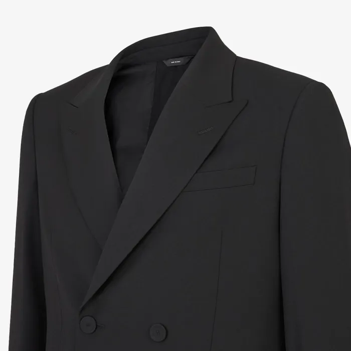 Man Black Wool Blazer Black Fendi Jackets and Suits