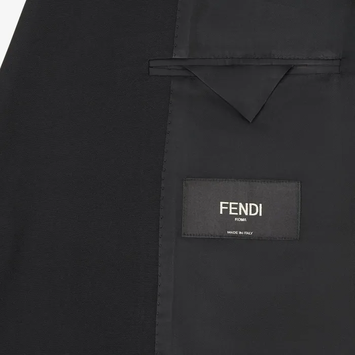 Man Black Wool Blazer Black Fendi Jackets and Suits