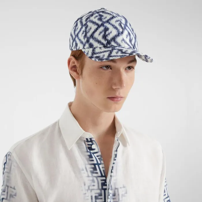 Man Multicolour Silk Baseball Cap Multicolour Fendi Hats and Gloves