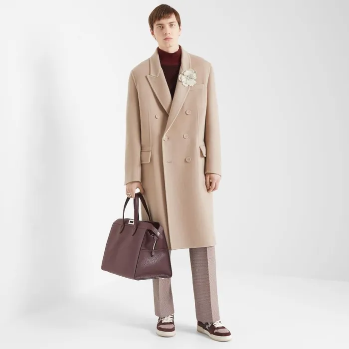 Man Multicoloured Cashmere Coat Multicolour Fendi Coats and Outerwear
