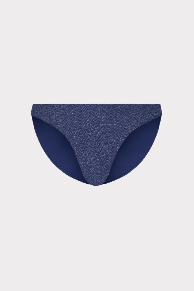 Margot Chevron Bikini Bottom Navysilver Women Milly Swim and Coverups