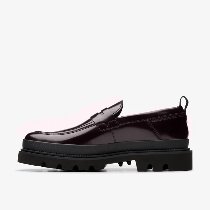 Men Badell Easy Dark Burgundy Leather Clarks Dress Shoes