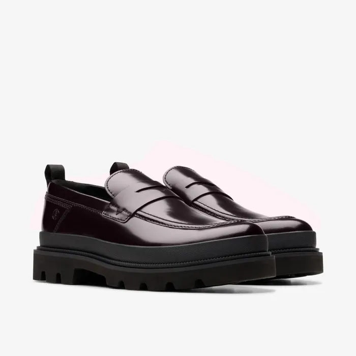 Men Badell Easy Dark Burgundy Leather Clarks Dress Shoes