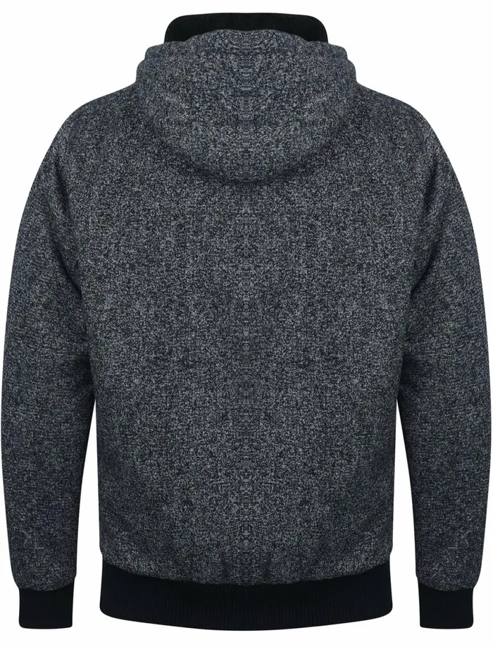 Men Borg Heroes Tokyo Laundry Noville Borg Lined Zip Through Fleece Hoodie In Blue Fleck 8211 Dissident Navy