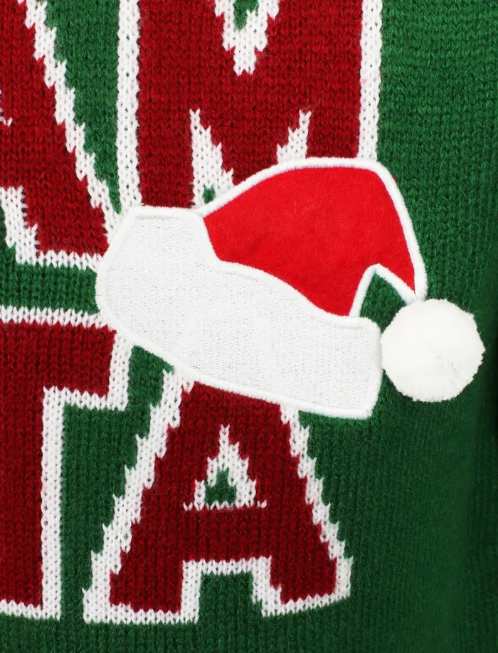 Men Christmas Jumpers Tokyo Laundry Team Santa Novelty Christmas Jumper In Green Season039S Greetings Green
