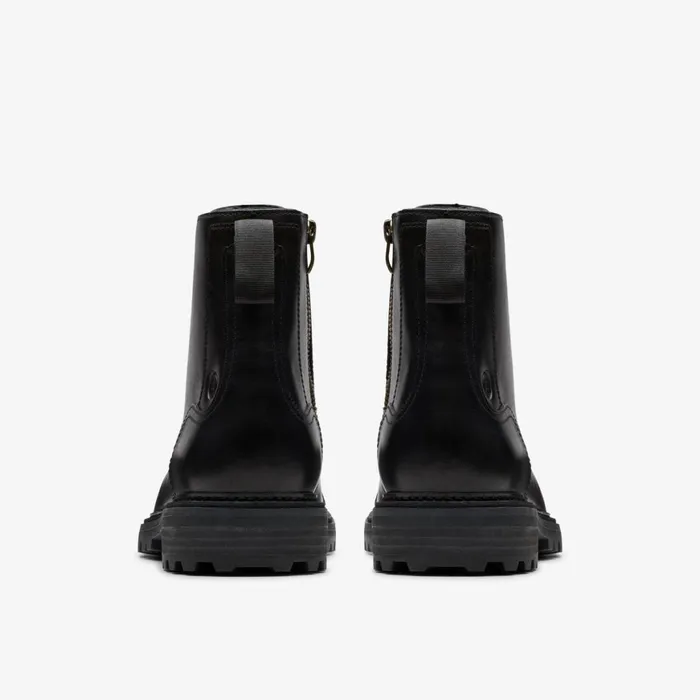 Men Clarkridge Hi Black Leather Clarks Boots