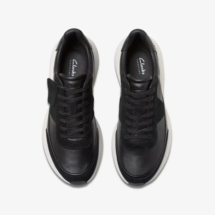 Men Craft Pace Black Leather Clarks Sneakers