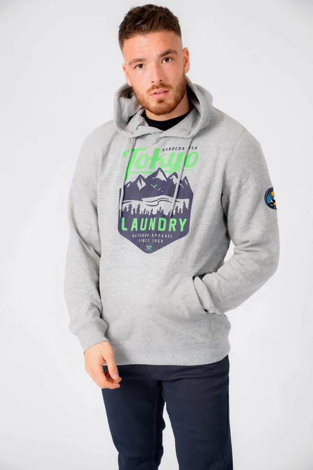 Men Hoodies and Sweatshirts Tokyo Laundry Calegreen Outdoor Motif Brush Back Fleece Pullover Hoodie In Light Grey Marl Tokyo Laundry Grey Men Hoodies and Sweatshirts Tokyo Laundry Calegreen Outdoor Motif Brush Back Fleece Pullover Hoodie In Light Grey Marl Tokyo Laundry Grey