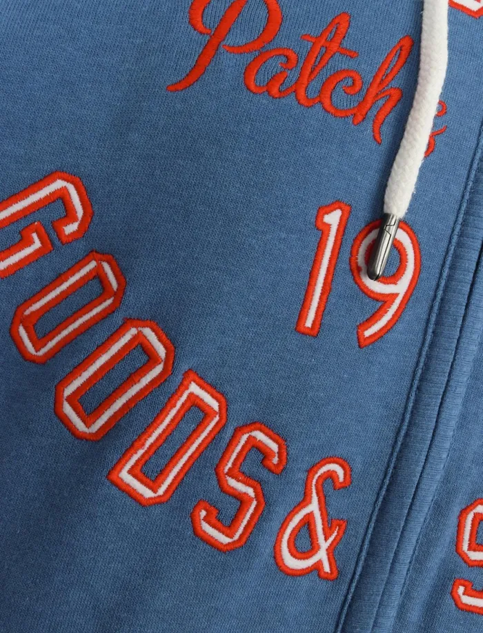 Men Hoodies and Sweatshirts Tokyo Laundry Harper Brush Back Fleece Zip Through Hoodie In Federal Blue Tokyo Laundry Blue