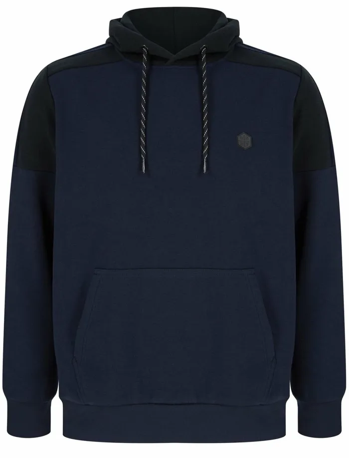 Men Hoodies and Sweatshirts Tokyo Laundry Phantom Block Panel Cotton Blend Pullover Hoodie In Sky Captain Navy 8211 Dissident Navy