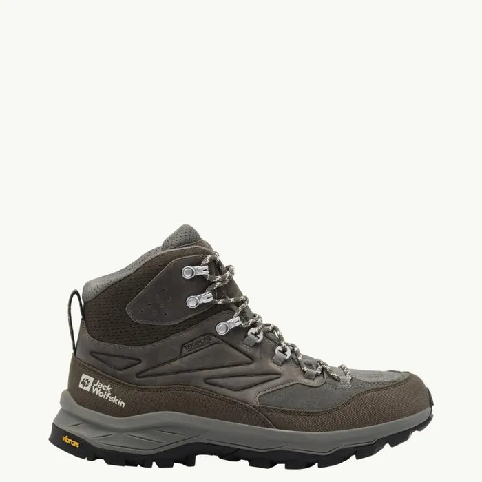 Men Jack Wolfskin Hiking Shoes CYROX TEXAPORE MID M Cold Coffee 48 8211 Mens Waterproof Hiking Shoes