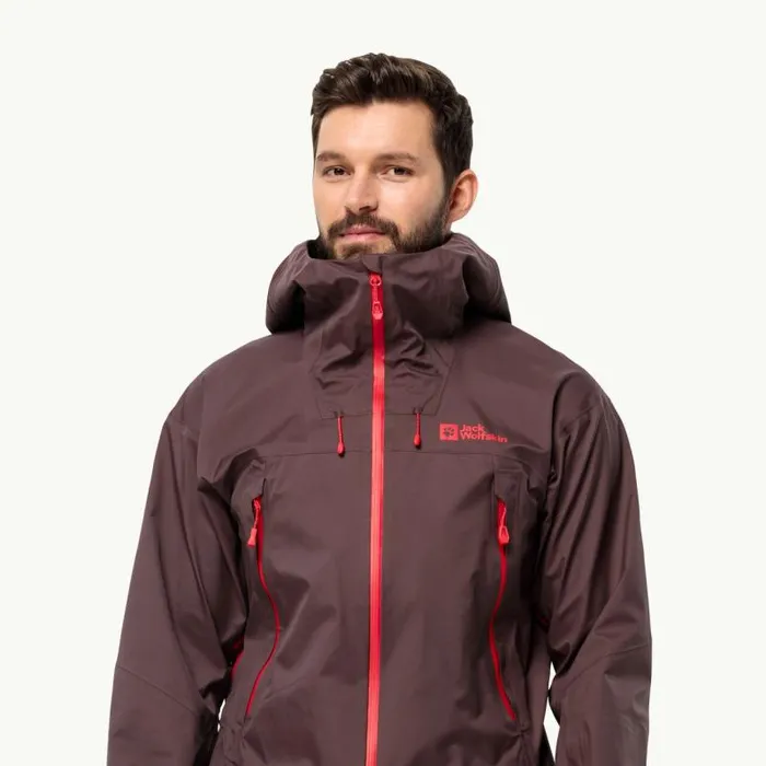 Men Jack Wolfskin Rain Jackets ALPSPITZE PRO 3L JKT M Red Earth S Hardshell Ski Touring Jacket With RECCO Tracking System Men Jack Wolfskin Rain Jackets ALPSPITZE PRO 3L JKT M Red Earth S Hardshell Ski Touring Jacket With RECCO Tracking System