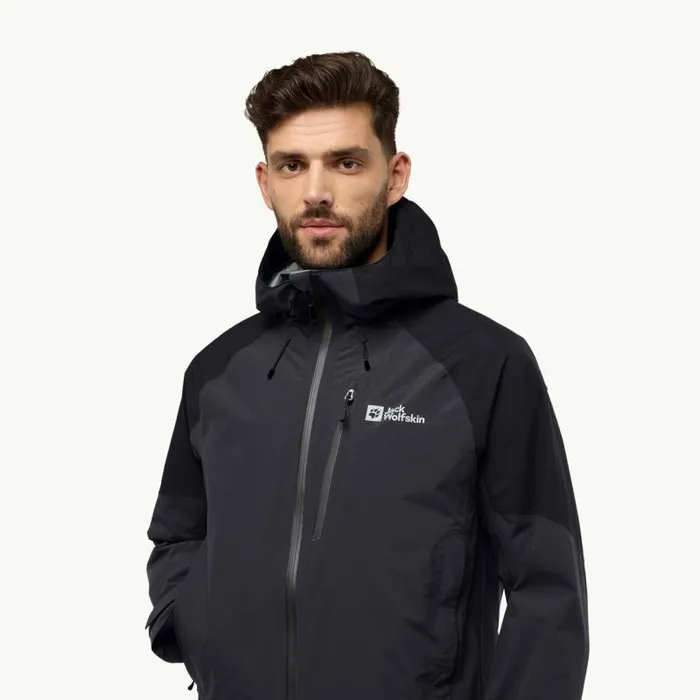 Men Jack Wolfskin Rain Jackets EAGLE PEAK 2L JKT M Phantom S Mens Rain Jacket