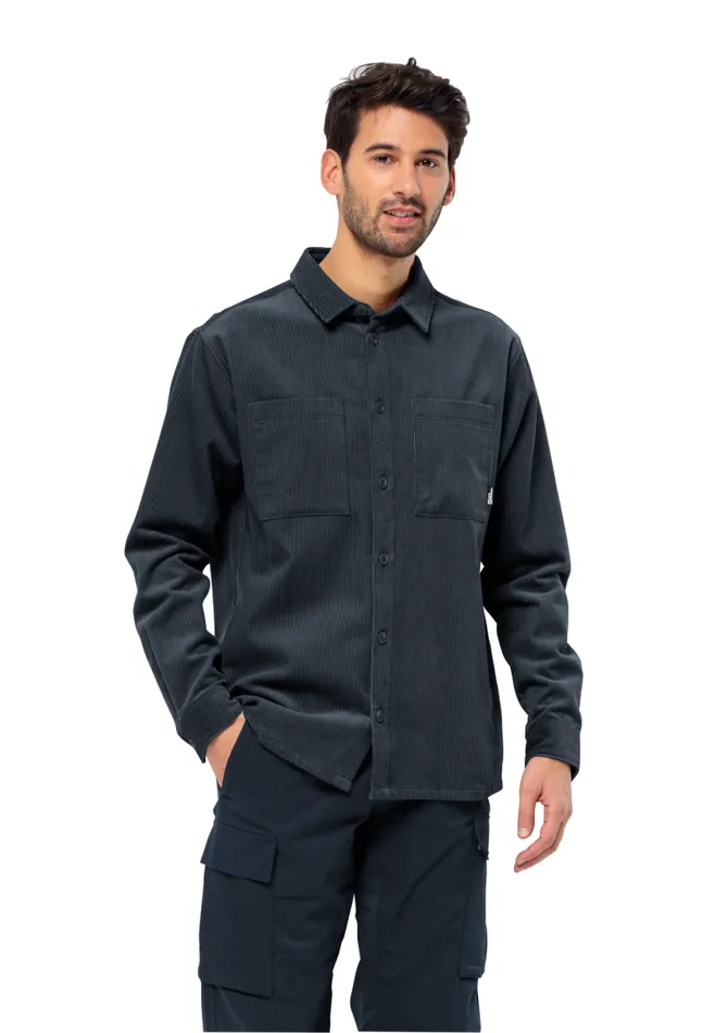 Men Jack Wolfskin Shirts TRACKFINDER SHIRT M Night Blue XL Mens Corduroy Shirt