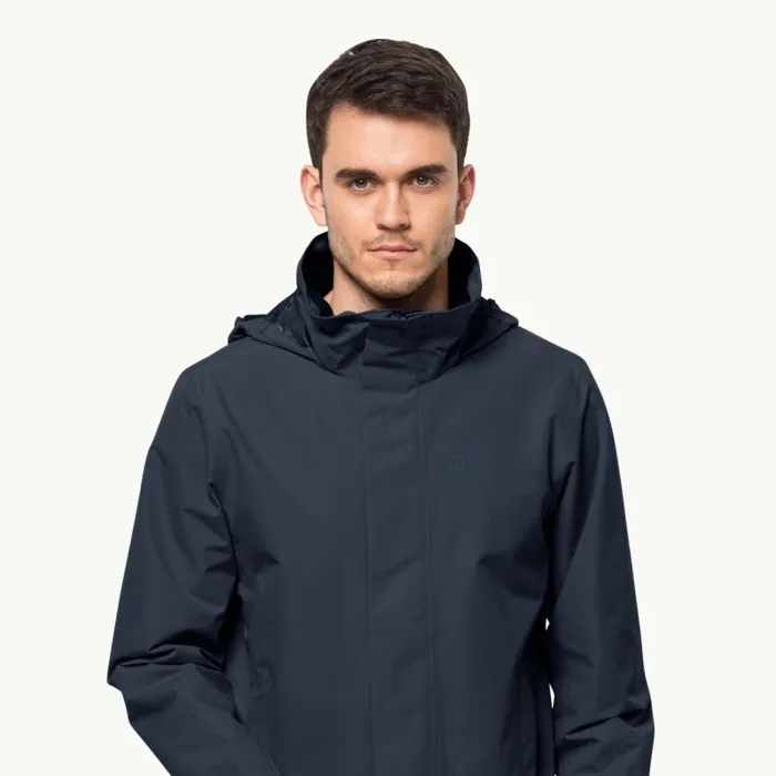 Men Jack Wolfskin Winter Jackets STORMY POINT 2L JKT M Night Blue M Mens Rain Jacket