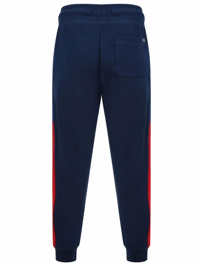 Men Joggers Tokyo Laundry Asmodeus Pant Cuffed Joggers With Contrast Coloured Side Panels In Medieval Blue 8211 Tokyo Laundry Navy