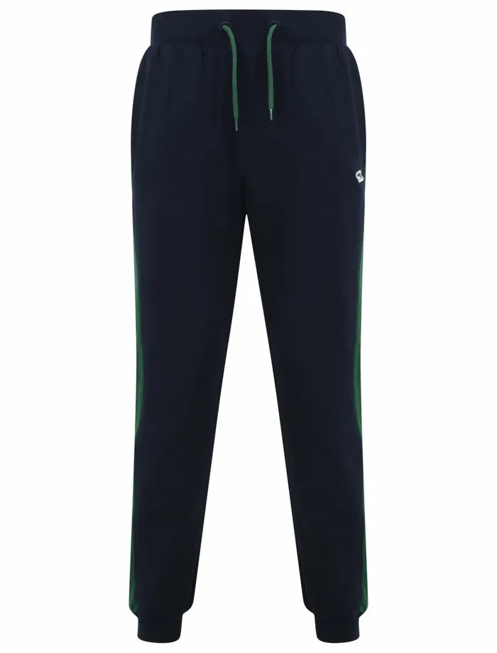 Men Joggers Tokyo Laundry Padfield Cuffed Joggers With Coloured Side Panel Detail In Hunter Green 8211 Le Shark Green