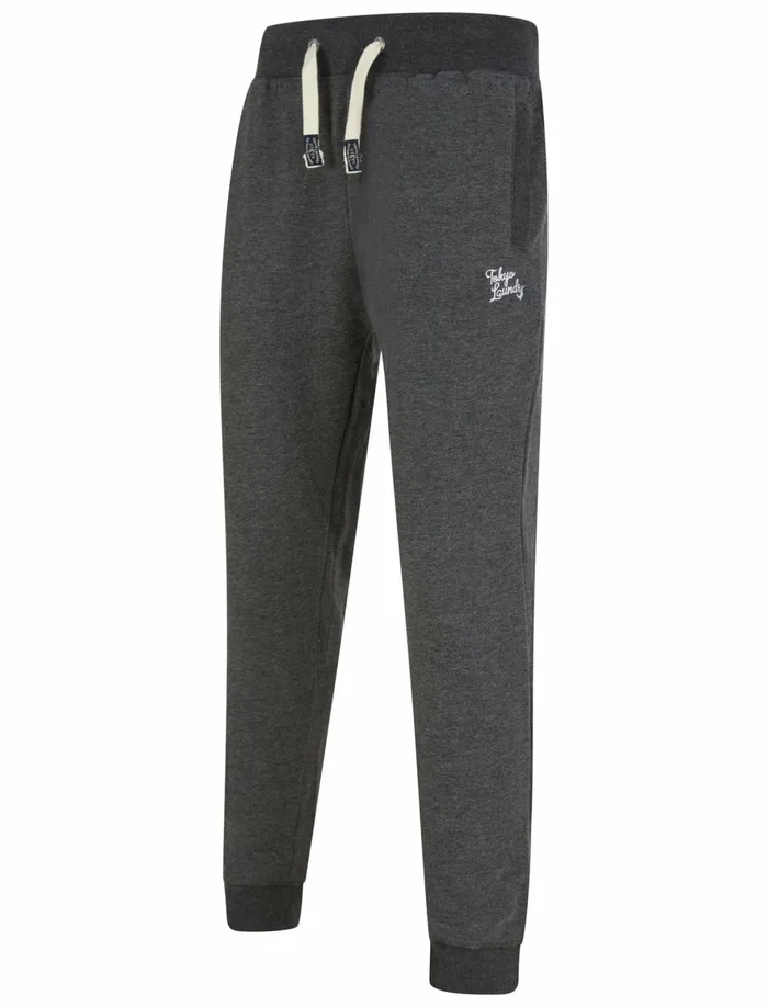 Men Joggers Tokyo Laundry Peckham Brushback Fleece Cuffed Joggers In Charcoal Marl 8211 Tokyo Laundry Charcoal