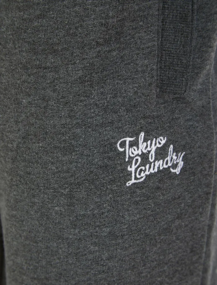 Men Joggers Tokyo Laundry Peckham Brushback Fleece Cuffed Joggers In Charcoal Marl 8211 Tokyo Laundry Charcoal