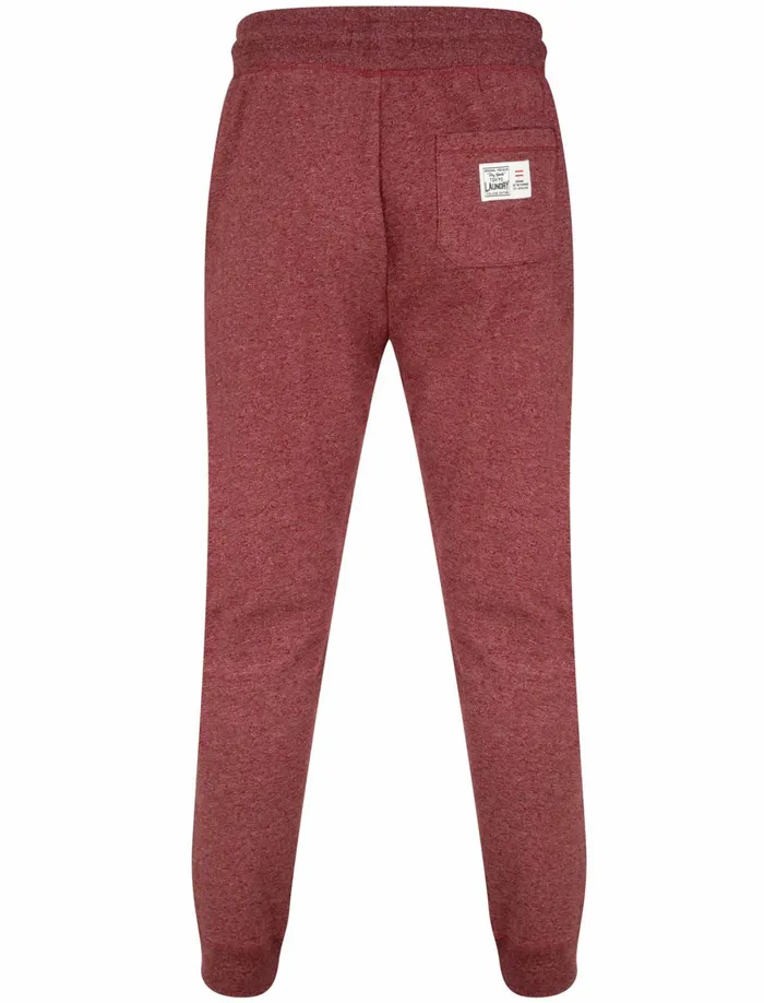 Men Joggers Tokyo Laundry Swifter Brushback Fleece Cuffed Joggers In Burgundy Siro 8211 Tokyo Laundry Oxblood